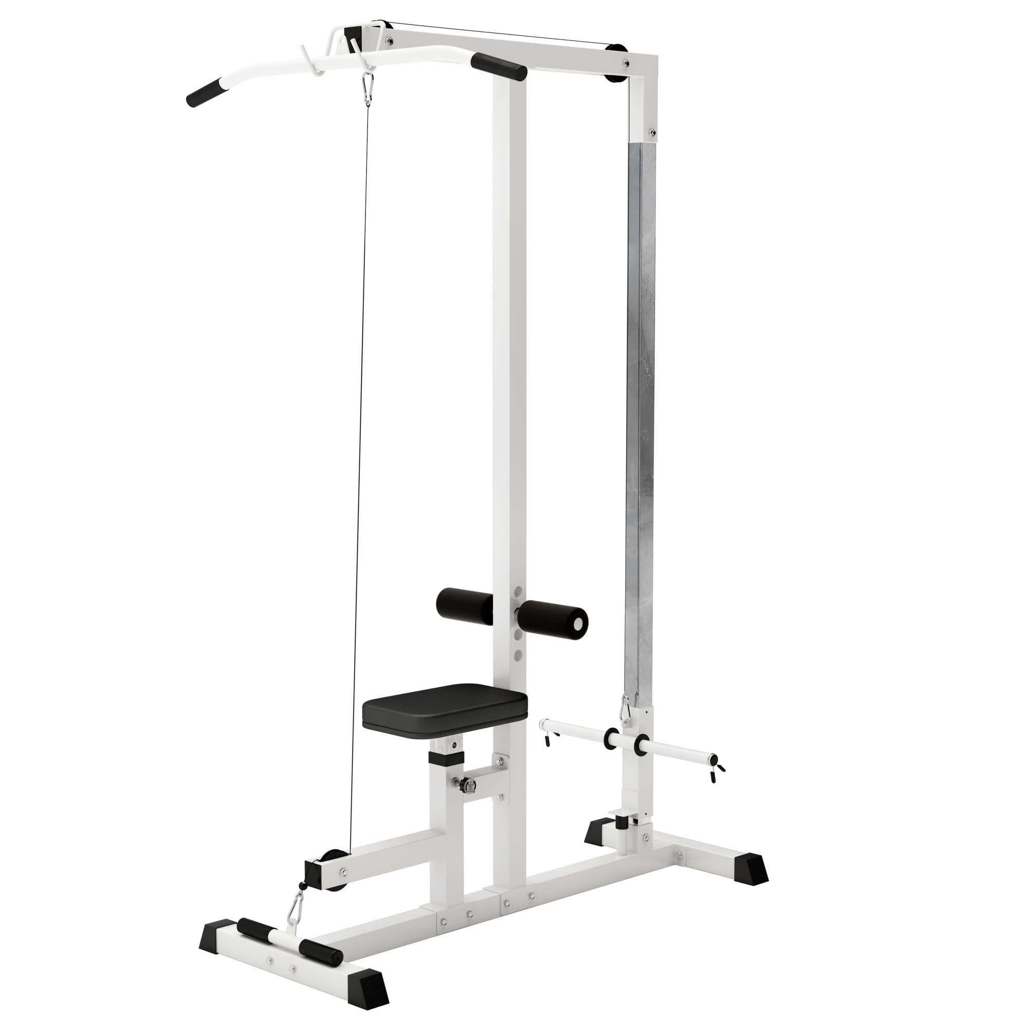 GORILLA SPORTS® Latzugstation - Verstellbar, inkl. Trizepsstange und Latzugstange, bis 280kg Belastbar, 30mm - Latzugturm, Kabelzugstation, Fitnessstation, Latzugmaschine, Latzug-Station