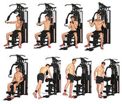 Dione HG3 - Fitnessstation - Multi-Gym - Krafstation - Mit 45 kg Gewichte - Erweiterbar auf 100 kg - Homegym