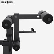 GORILLA SPORTS® Kraftstation - Hantelbank mit verstellbare Hantelablage, Latzugturm, Butterfly, Beincurler, Schwarz oder Weiss - Trainingsbank, Fitnessstation, Trainingsstation (Schwarz)
