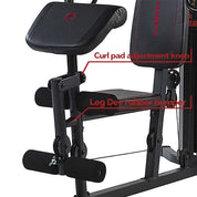 Marcy Eclipse HG3000 Kompakte Kraftstation, Multifunktionale Fitnessstation, Multistation mit Butterfly, Bizepscurl, Latzug, Beinstrecker, 68kg Gewichtsblock