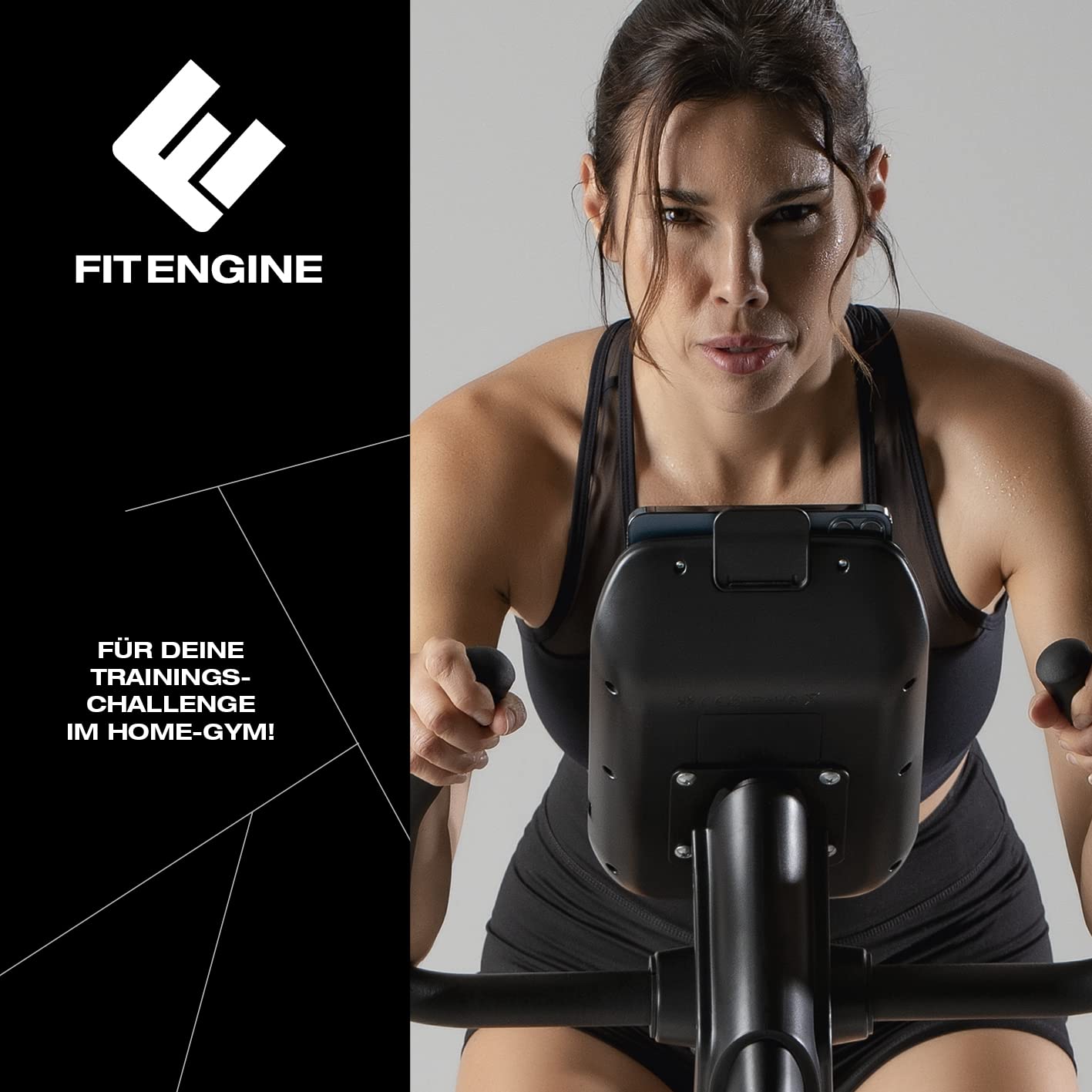FitEngine Heimtrainer & Ergometer mit professionellem Aluminium-Schwungrad | 24 Widerstandsstufen, 28 Trainingsprogramme, verstellbarer Sportsattel, App-kompatibel | Bis 120kg, 195cm Größe