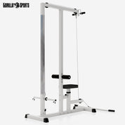 GORILLA SPORTS® Latzugstation - Verstellbar, inkl. Trizepsstange und Latzugstange, bis 280kg Belastbar, 30mm - Latzugturm, Kabelzugstation, Fitnessstation, Latzugmaschine, Latzug-Station