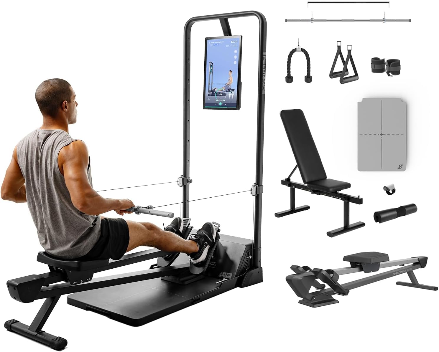 Speediance Smart Home Gym System, Gym Monster Multifunktionale Smith Maschine Home Gym Power Cage, Tragbare Kabelmaschine für Home Workout, Ganzkörper-Krafttraining Fitness Übungsgerät