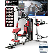 Kraftstation HGX150/HGX200, bis zu 80kg, Deutsche Qualitätsmarke, Bodybuilding Sportstech Multifunktions-Homegym mit Stepper und Powertower oder Beinpresse, Fitnessstation für Zuhause