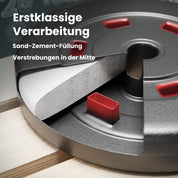 Hop-Sport Hantelbank mit Gewichten HS-1055, klappbare Trainingsbank mit Curlpult, Butterfly und Beincurler Inkl. 38 kg - 129,5 kg Hanteln Set