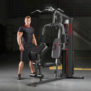 Marcy Eclipse HG3000 Kompakte Kraftstation, Multifunktionale Fitnessstation, Multistation mit Butterfly, Bizepscurl, Latzug, Beinstrecker, 68kg Gewichtsblock