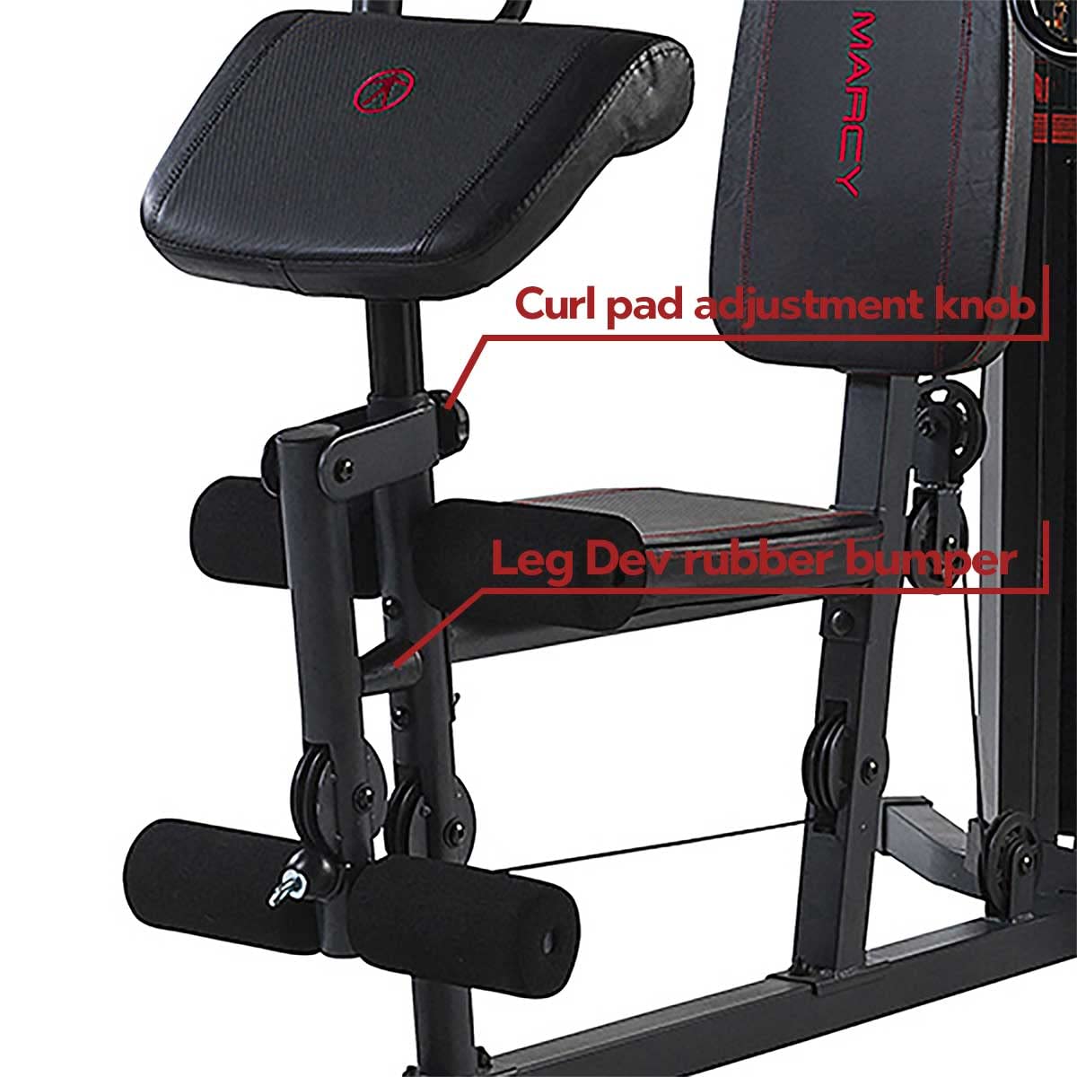 Marcy Eclipse HG3000 Kompakte Kraftstation, Multifunktionale Fitnessstation, Multistation mit Butterfly, Bizepscurl, Latzug, Beinstrecker, 68kg Gewichtsblock