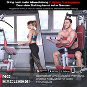 Kraftstation HGX100/HGX150/HGX200/HGX300, bis zu 80kg, Deutsche Qualitätsmarke, Bodybuilding Sportstech Multifunktions-Homegym mit Stepper und Powertower oder Beinpresse, Fitnessstation für Zuhause