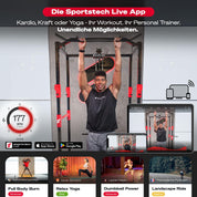 Sportstech Einzigartige Premium Kraftstation HGX100/HGX200/HGX300 für unzählige Trainingsvarianten, Multifunktions-Homegym mit Stepper oder Beinpresse, Fitnessstation aus Eva Material für Zuhause