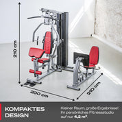Sportstech Einzigartige Premium Kraftstation HGX100/HGX200/HGX300 für unzählige Trainingsvarianten, Multifunktions-Homegym mit Stepper oder Beinpresse, Fitnessstation aus Eva Material für Zuhause