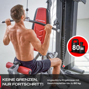 Sportstech Einzigartige Premium Kraftstation HGX100/HGX200/HGX300 für unzählige Trainingsvarianten, Multifunktions-Homegym mit Stepper oder Beinpresse, Fitnessstation aus Eva Material für Zuhause
