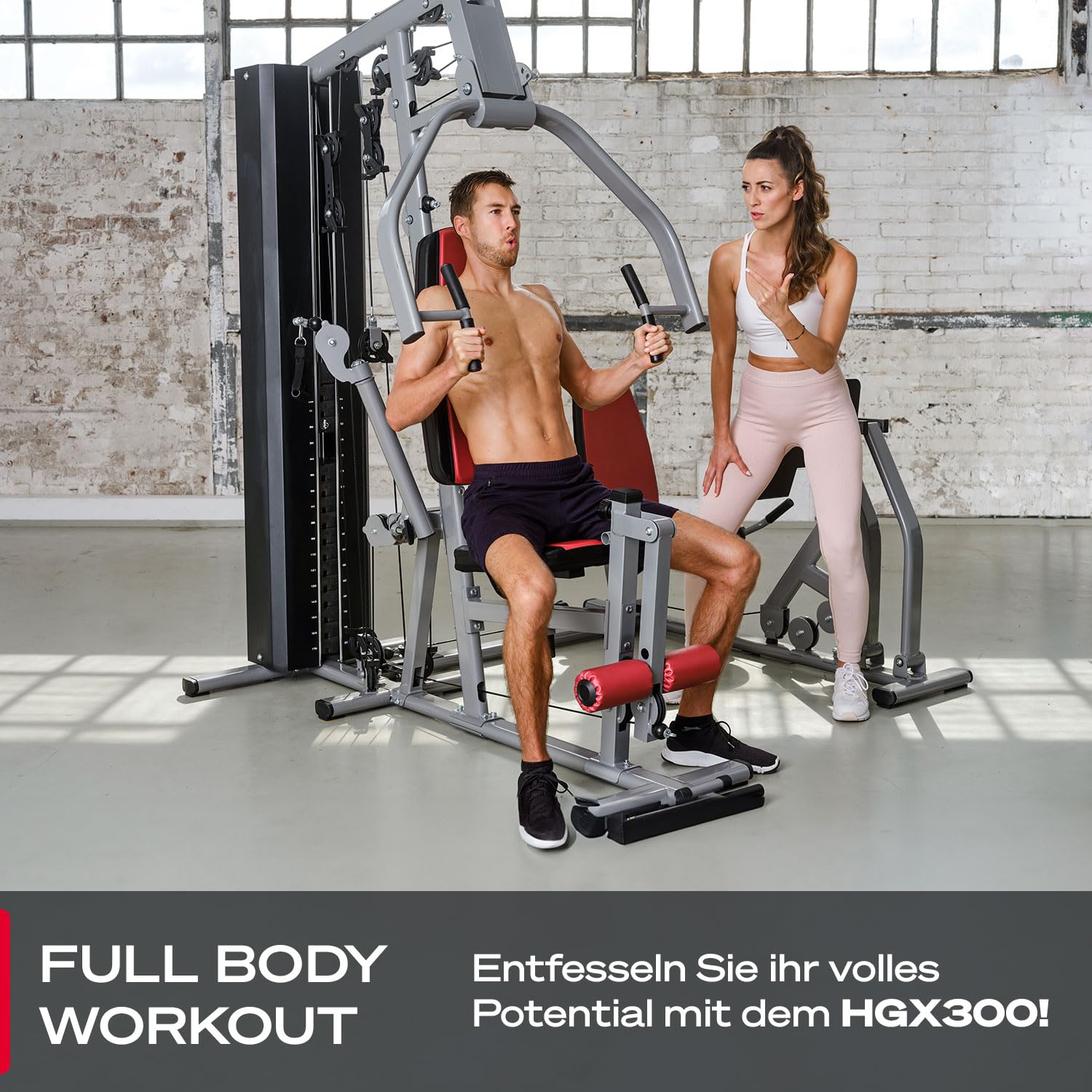 Sportstech Einzigartige Premium Kraftstation HGX100/HGX200/HGX300 für unzählige Trainingsvarianten, Multifunktions-Homegym mit Stepper oder Beinpresse, Fitnessstation aus Eva Material für Zuhause