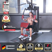 Kraftstation HGX100/HGX150/HGX200/HGX300, bis zu 80kg, Deutsche Qualitätsmarke, Bodybuilding Sportstech Multifunktions-Homegym mit Stepper und Powertower oder Beinpresse, Fitnessstation für Zuhause