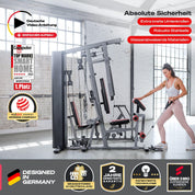 Sportstech Einzigartige Premium Kraftstation HGX100/HGX200/HGX300 für unzählige Trainingsvarianten, Multifunktions-Homegym mit Stepper oder Beinpresse, Fitnessstation aus Eva Material für Zuhause